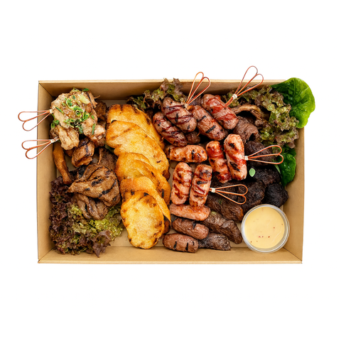 Chargrill Meat Platter Box - with Baguette Bread